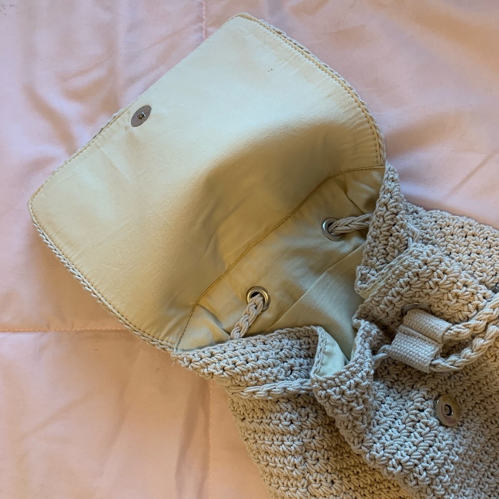 NWOT Wild Fable Crochet Mini Drawstring Backpack - Picture 2 of 7